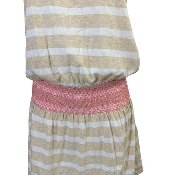 Lilly Pulitzer Tideline Heathered Sand Bar Sandy Smocked Waist Dress Size Small - Picture 3 of 10